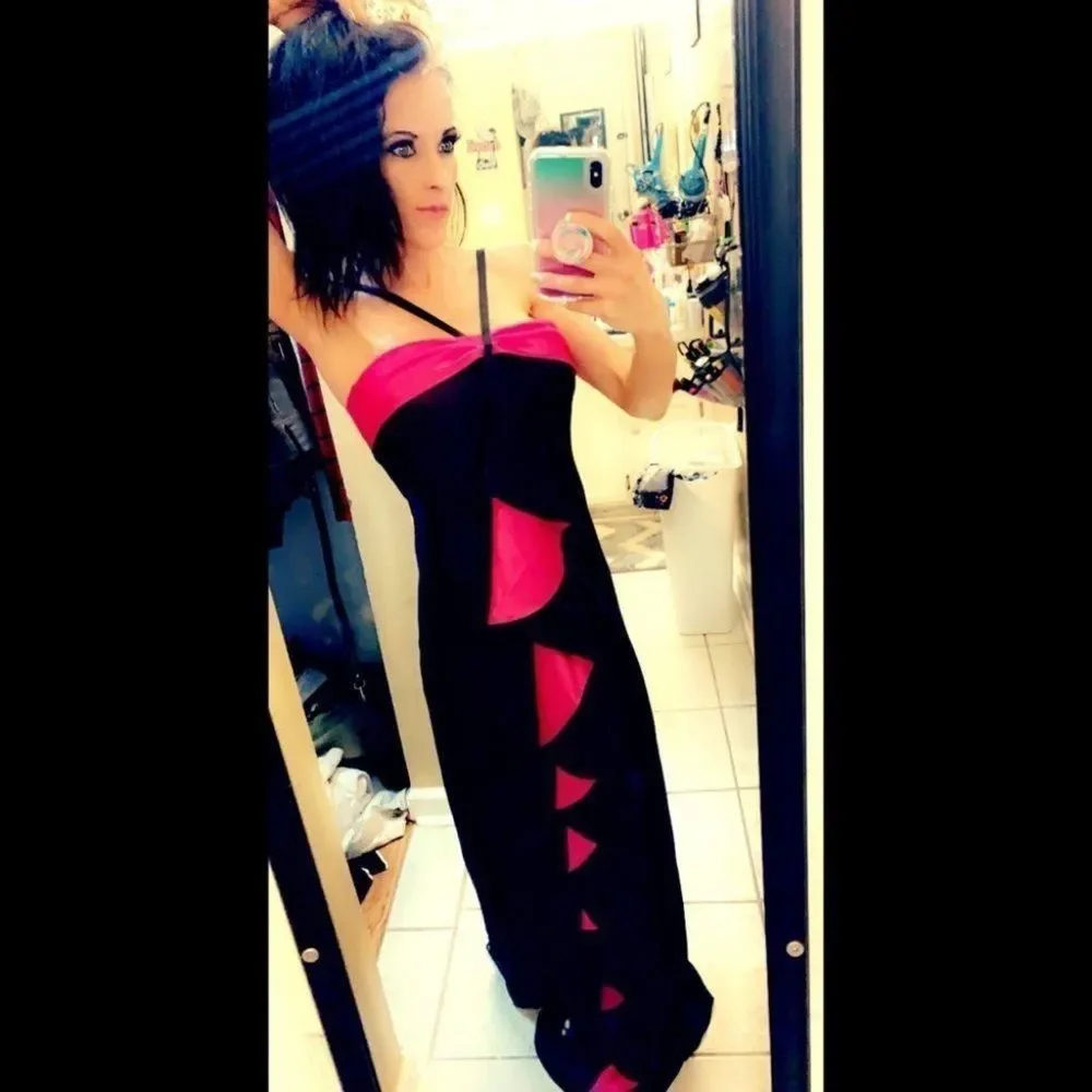 Like new beautiful pink/black formal dress - Picture 2 of 7